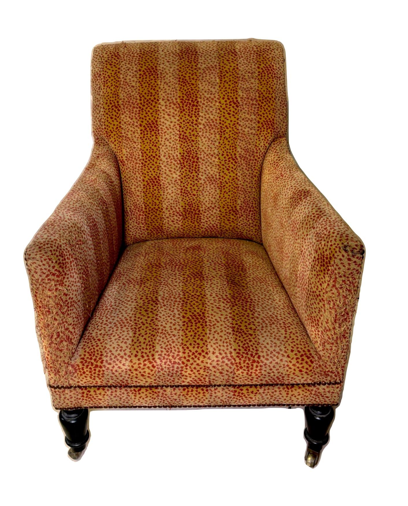 Vintage Upholstered Peacock Chair For Sale