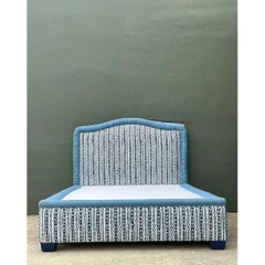 Vintage Upholstered Queen Bed Frame