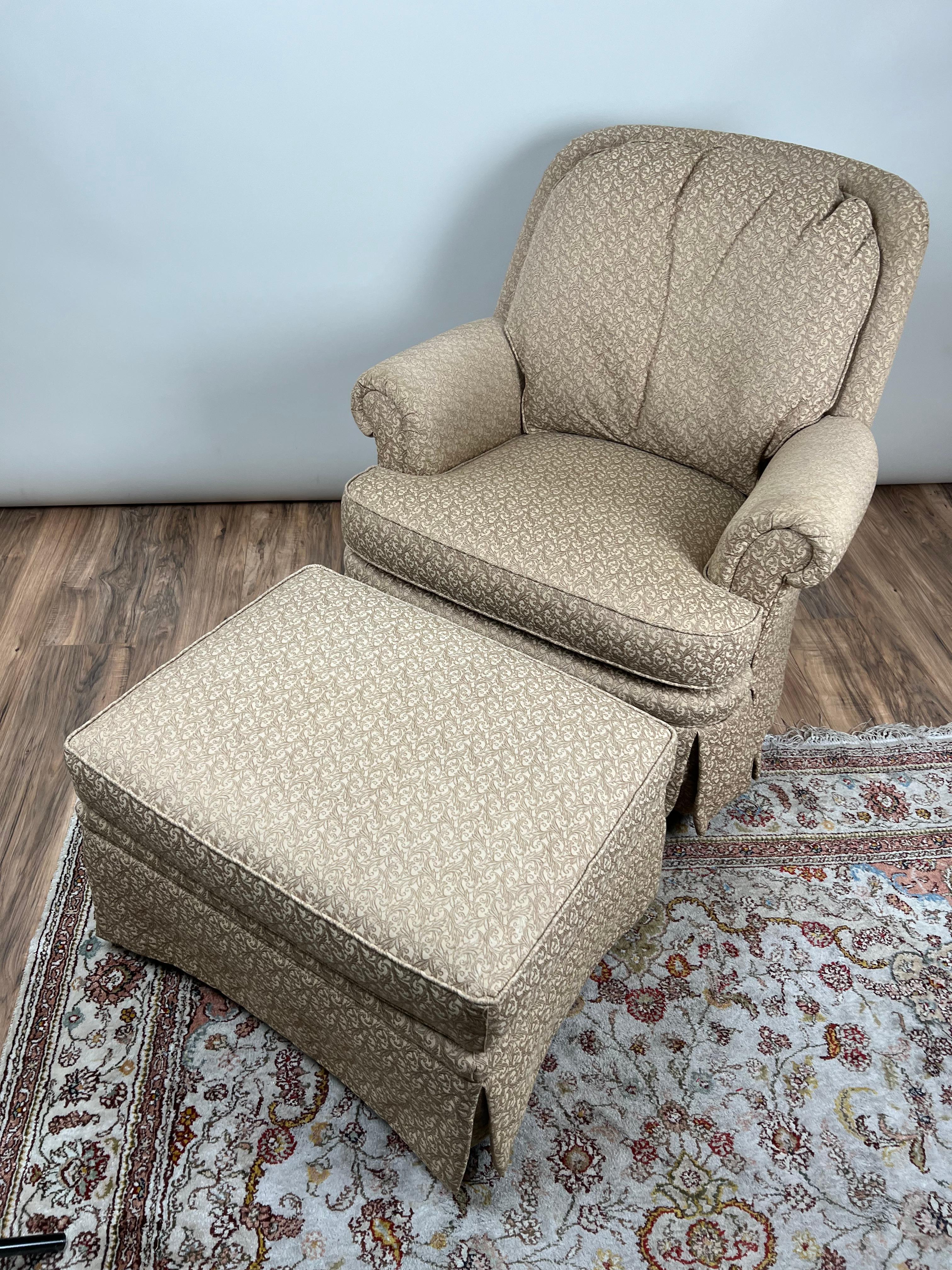 Vintage gepolsterter schaukelstuhl und osmane von Jessica Charles im Angebot 2