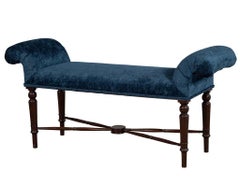 Vintage Upholstered Sheraton Style Bench