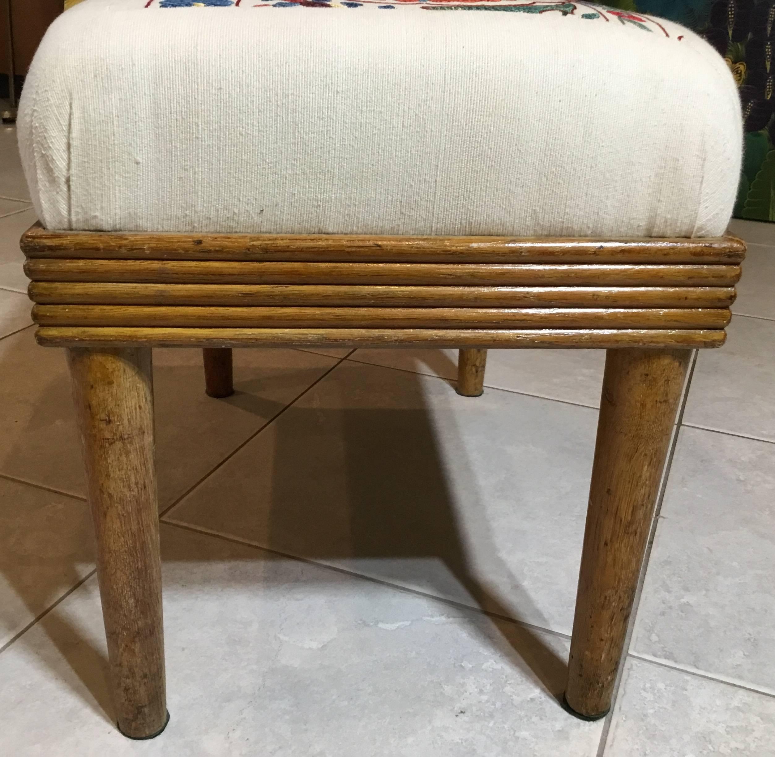 Vintage Upholstered  Stool 7