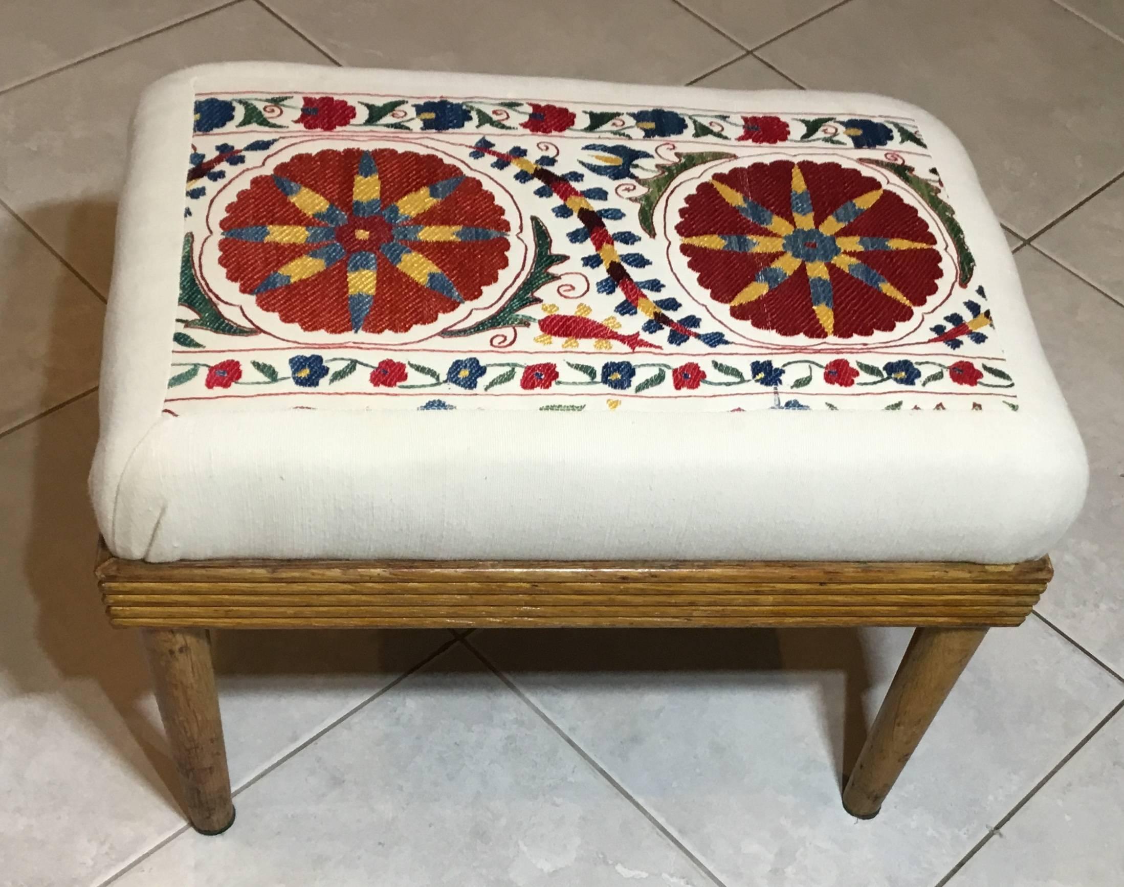 Vintage Upholstered  Stool 2
