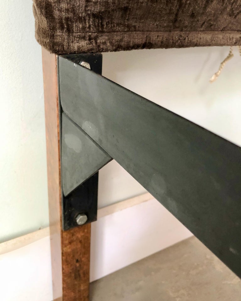 Vintage Uphostered Headboard with Linen Velvet Slipcover by Anichini at