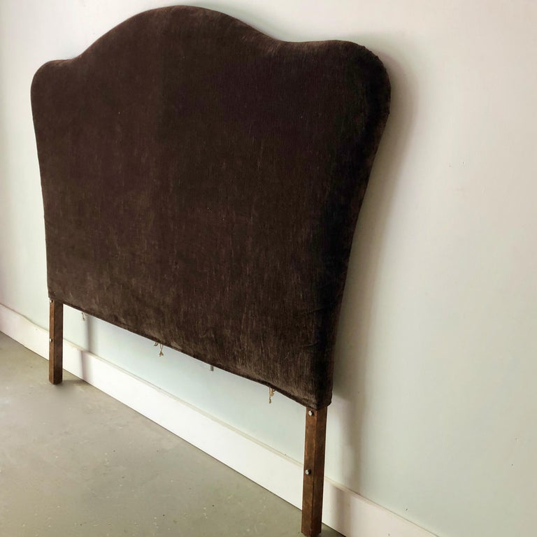 Vintage Uphostered Headboard with Linen Velvet Slipcover by Anichini at