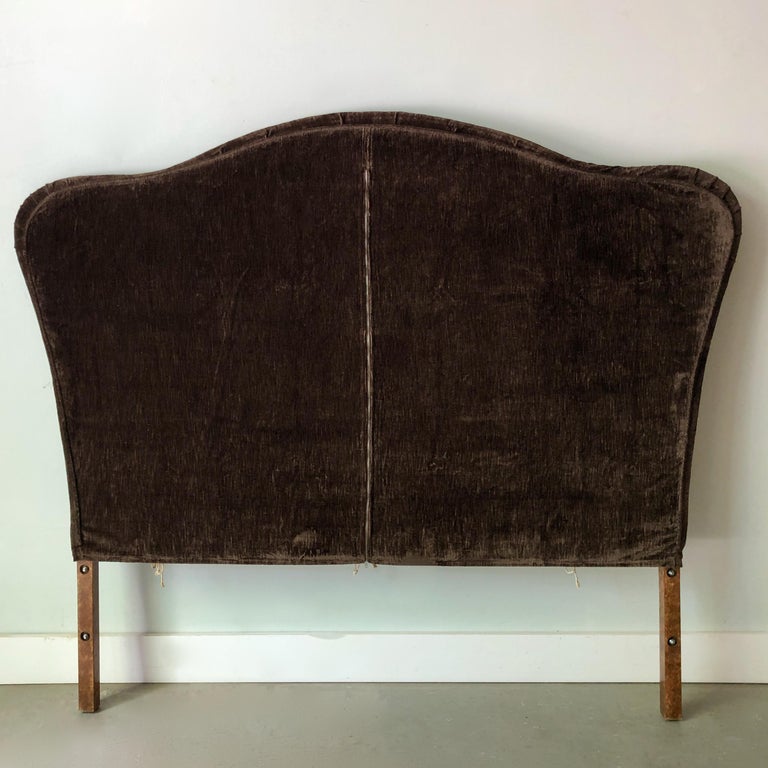 Vintage Uphostered Headboard with Linen Velvet Slipcover by Anichini at
