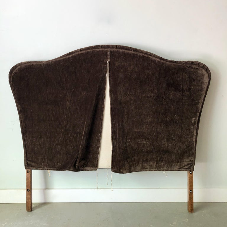 Vintage Uphostered Headboard with Linen Velvet Slipcover by Anichini at