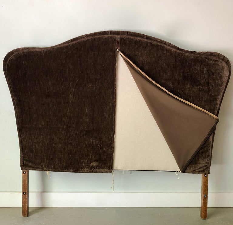 Vintage Uphostered Headboard with Linen Velvet Slipcover by Anichini at