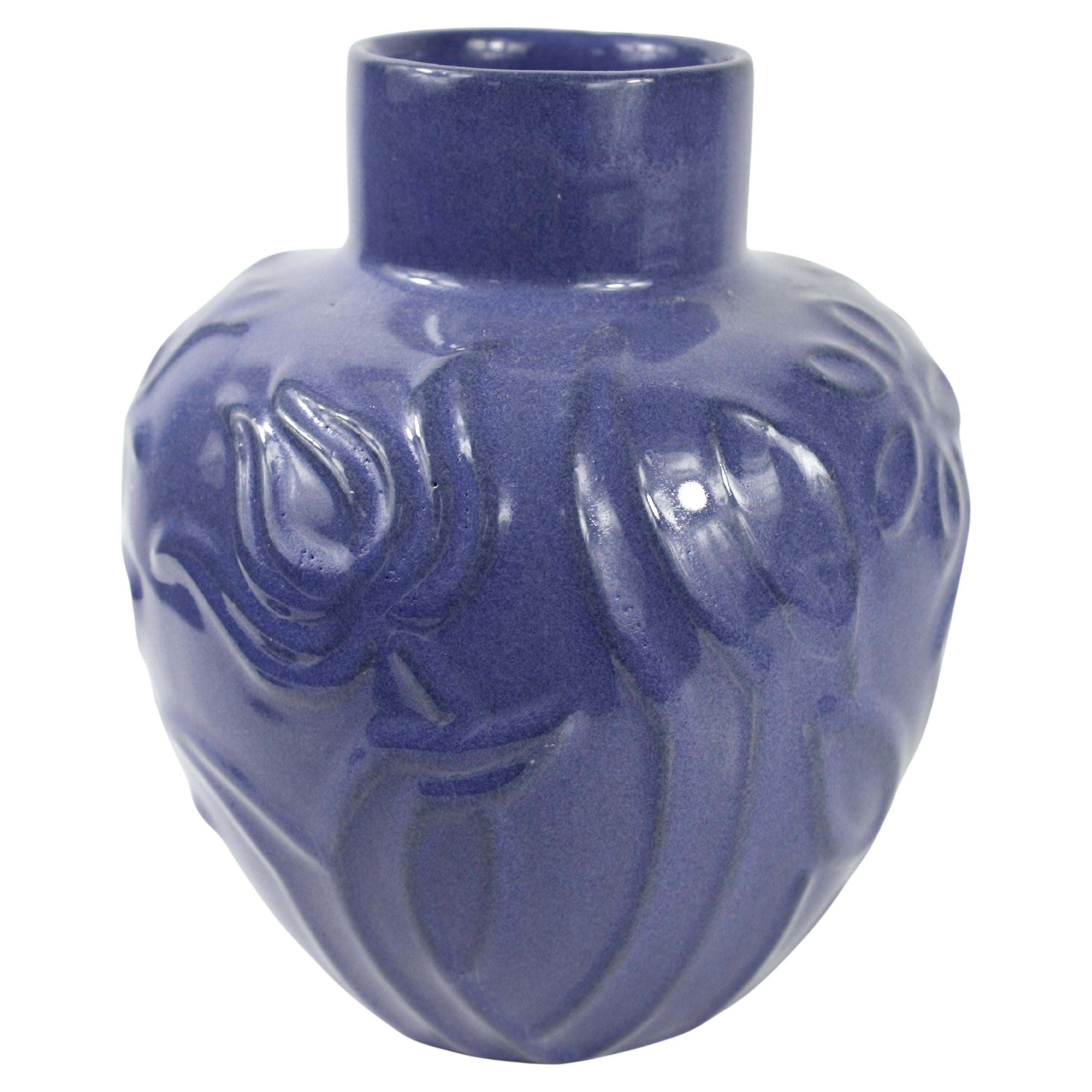Vintage Uppsala Ekeby Model 441 Vase by Harald Östergren, 1947/48 Deep Blue