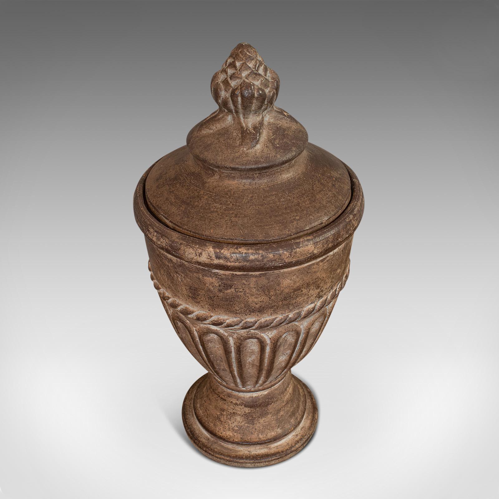 Victorian Vintage Urn, English, Terracotta, Decorative, Garden, Fireside, Ornament