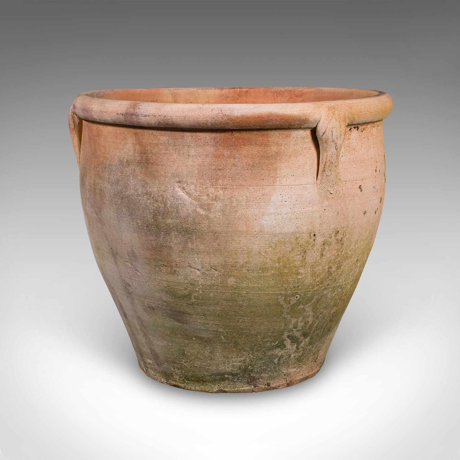 Classical Roman Vintage Urn Planter, Italian, Terracotta, Patio Jardiniere, Mid Century, C.1960 For Sale