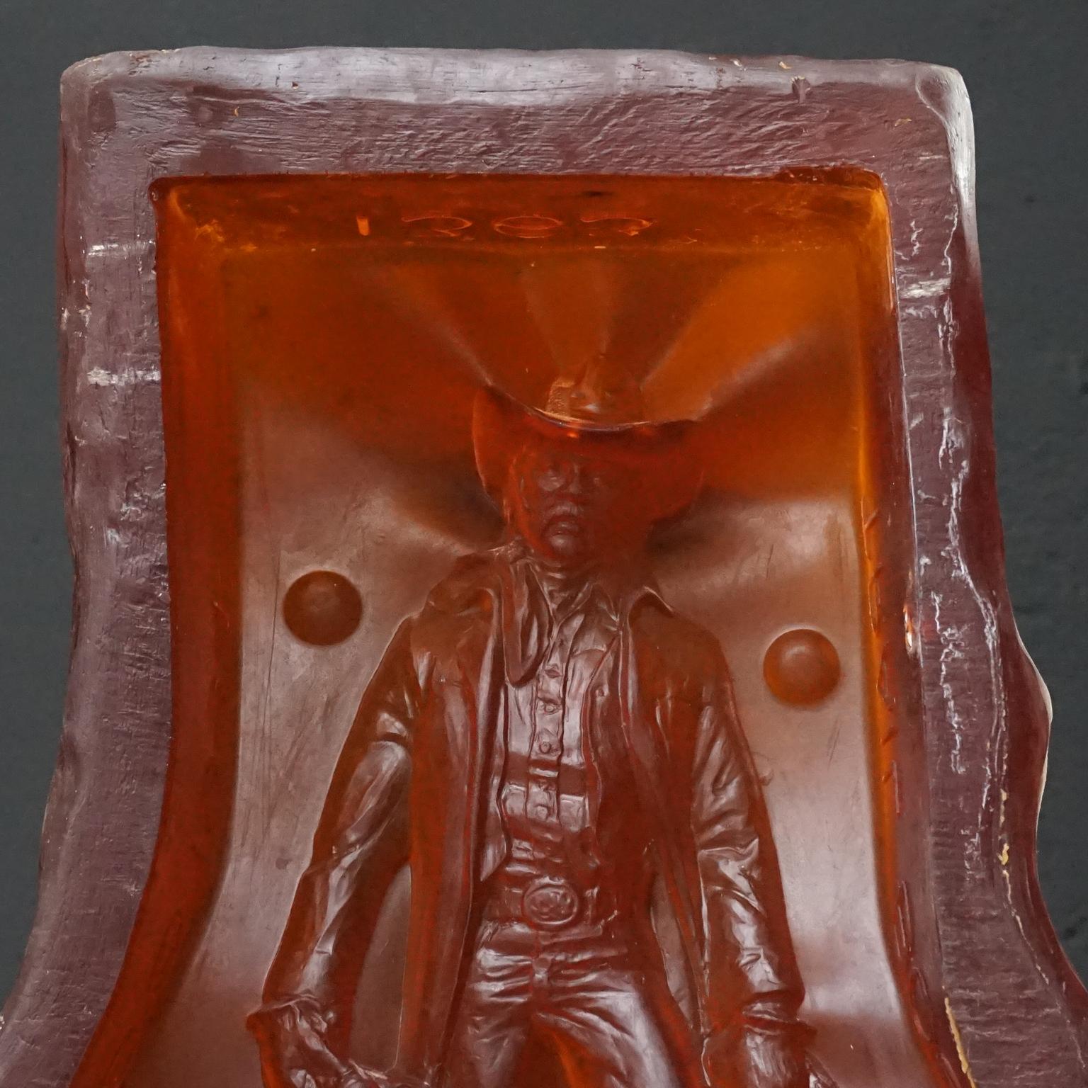 Vintage US 1994 Rubber Negative Doc Holliday Ceramic Mould Cowboy Rough Cut 1363 In Good Condition For Sale In Haarlem, NL