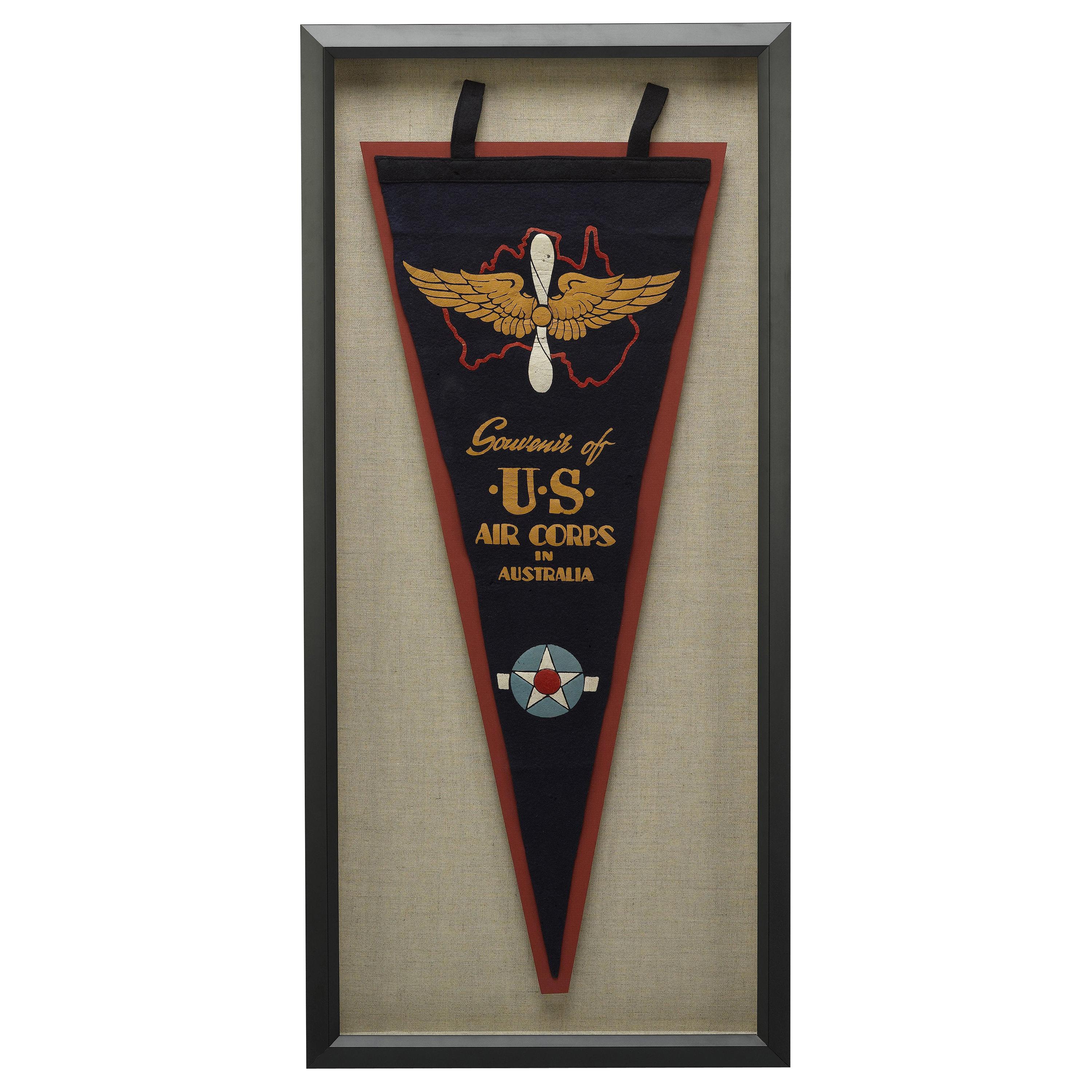 US Air Corps in Australia Vintage Military Pennant, circa WWII