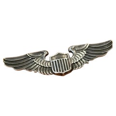 Used U.S. Air Force Sterling Silver Pilot Air Wings Shirt Pin