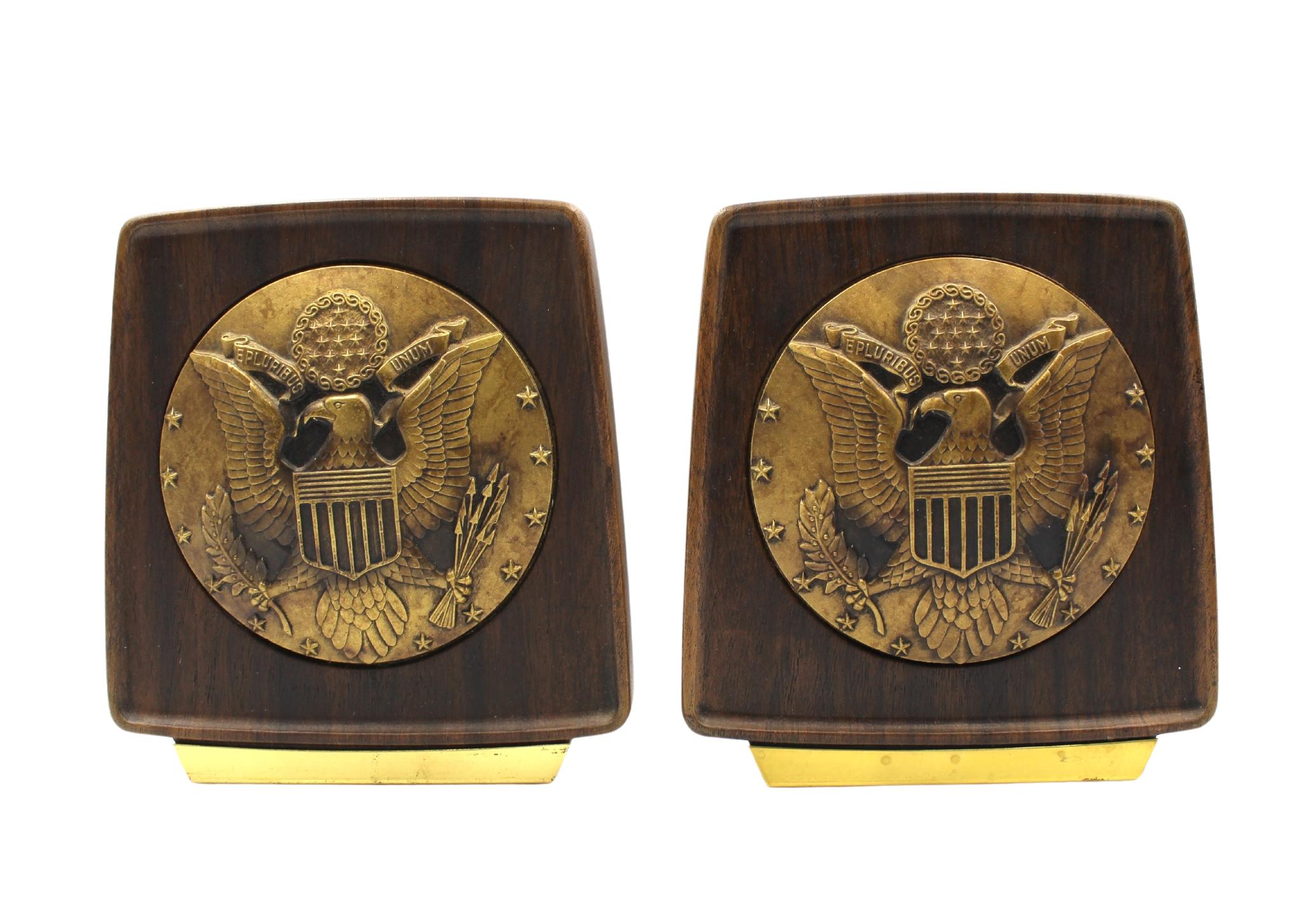 Vintage U.S. Great Seal Bookends, Circa 1950s 1