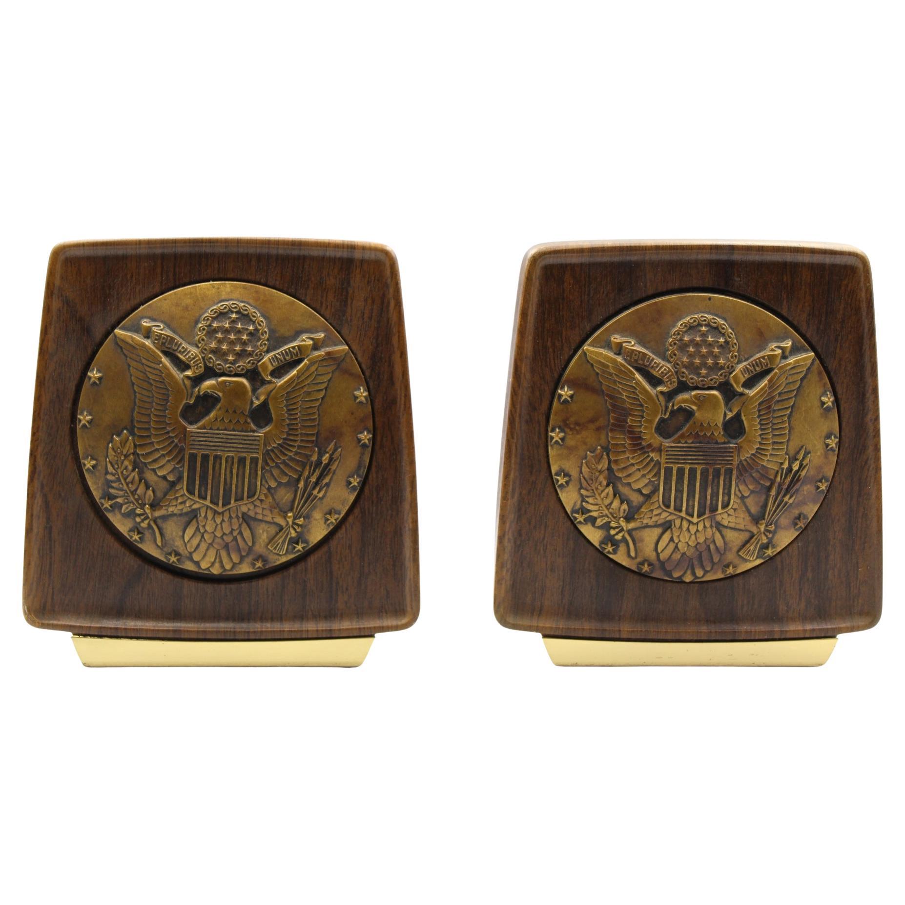 Vintage U.S. Great Seal Bookends, Circa 1950s For Sale