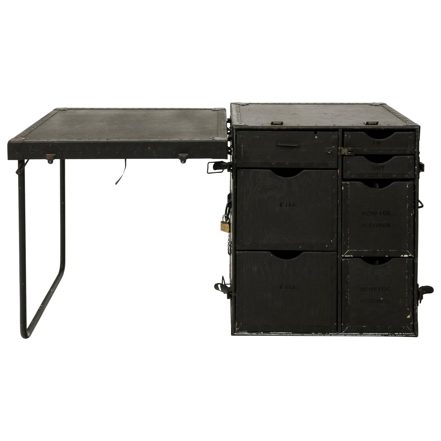 Vintage U.S. Military Portable Field Headquarters Desk