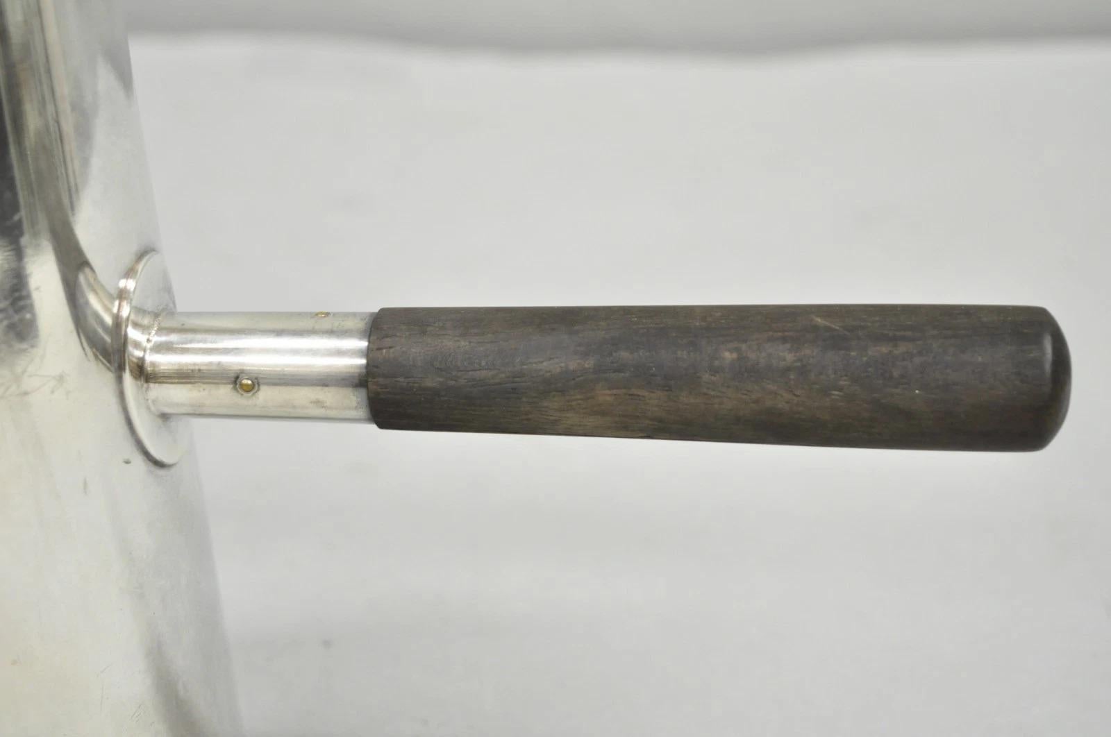 Vintage US Navy Art Deco versilbert Kaffee Tee Topf Wasserkocher w / hölzernen Griff im Zustand „Gut“ im Angebot in Philadelphia, PA