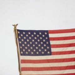 Vintage USA American FLAG 50 Star Stars Stripes on Eagle Flag Pole