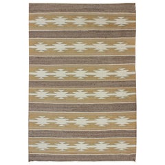 Vintage USA Navajo Flat-Weave in Earthy Tones