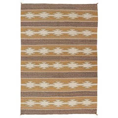 Vintage USA Navajo Flat-Weave in Earthy Tones