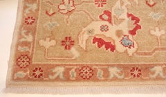 Vintage Ushak Carpet Oushak Soft Color Turkish Revival Rug Usak Natural Dyed
