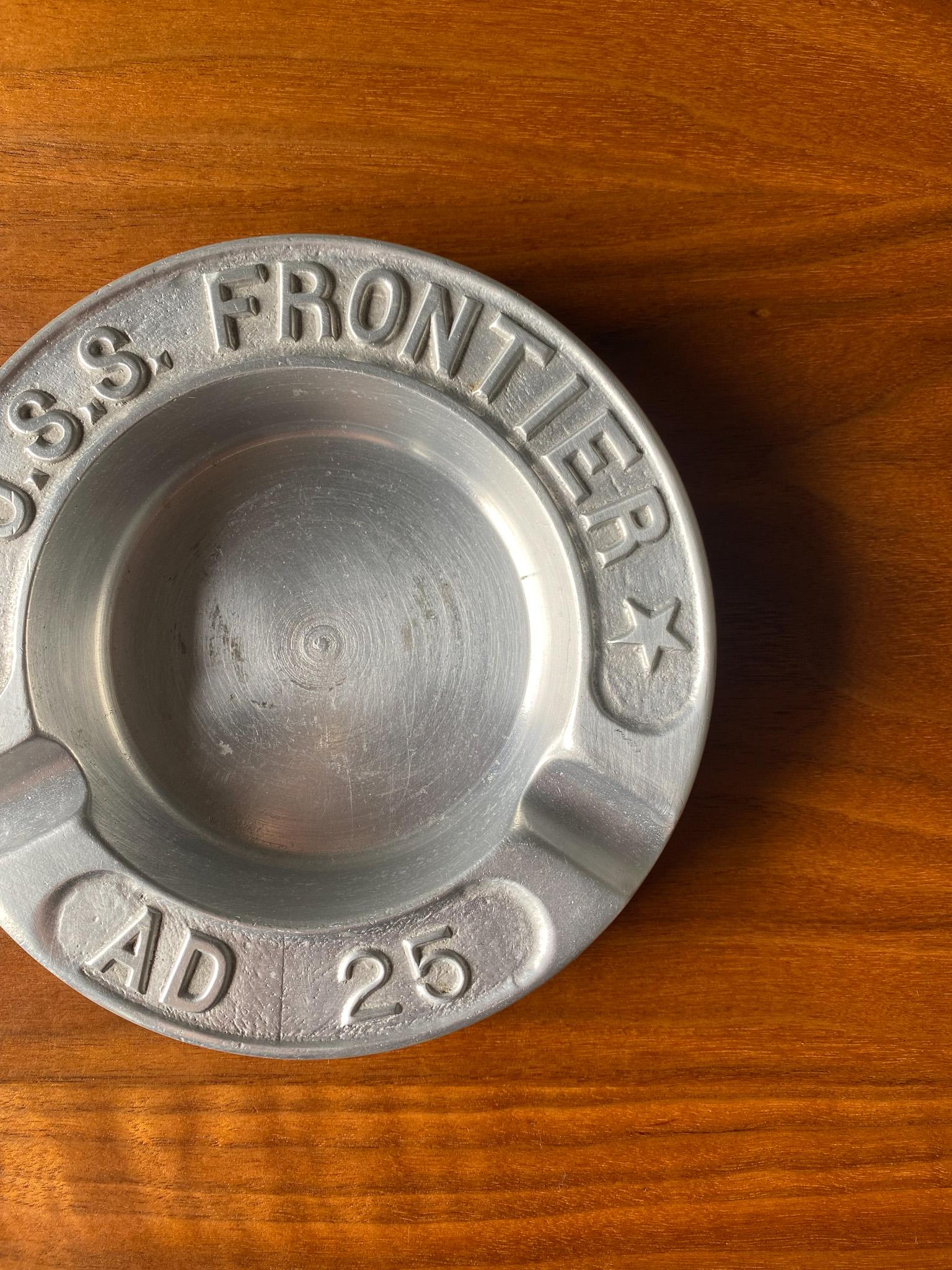 20th Century Vintage U.S.S Frontier AD 25 Destroyer Aluminum US Navy Ashtray  For Sale