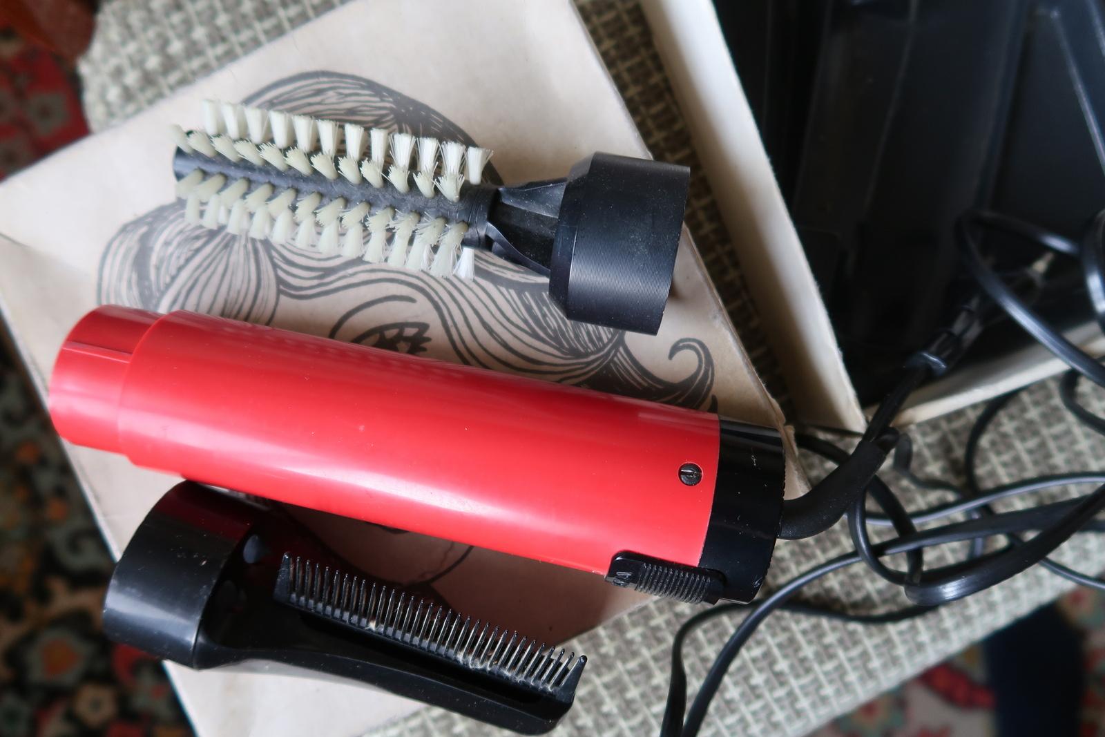 Late 20th Century Vintage USSR Electric Hair Dryer: Retro Beauty from 1986 - Red and Black, 1J72 For Sale