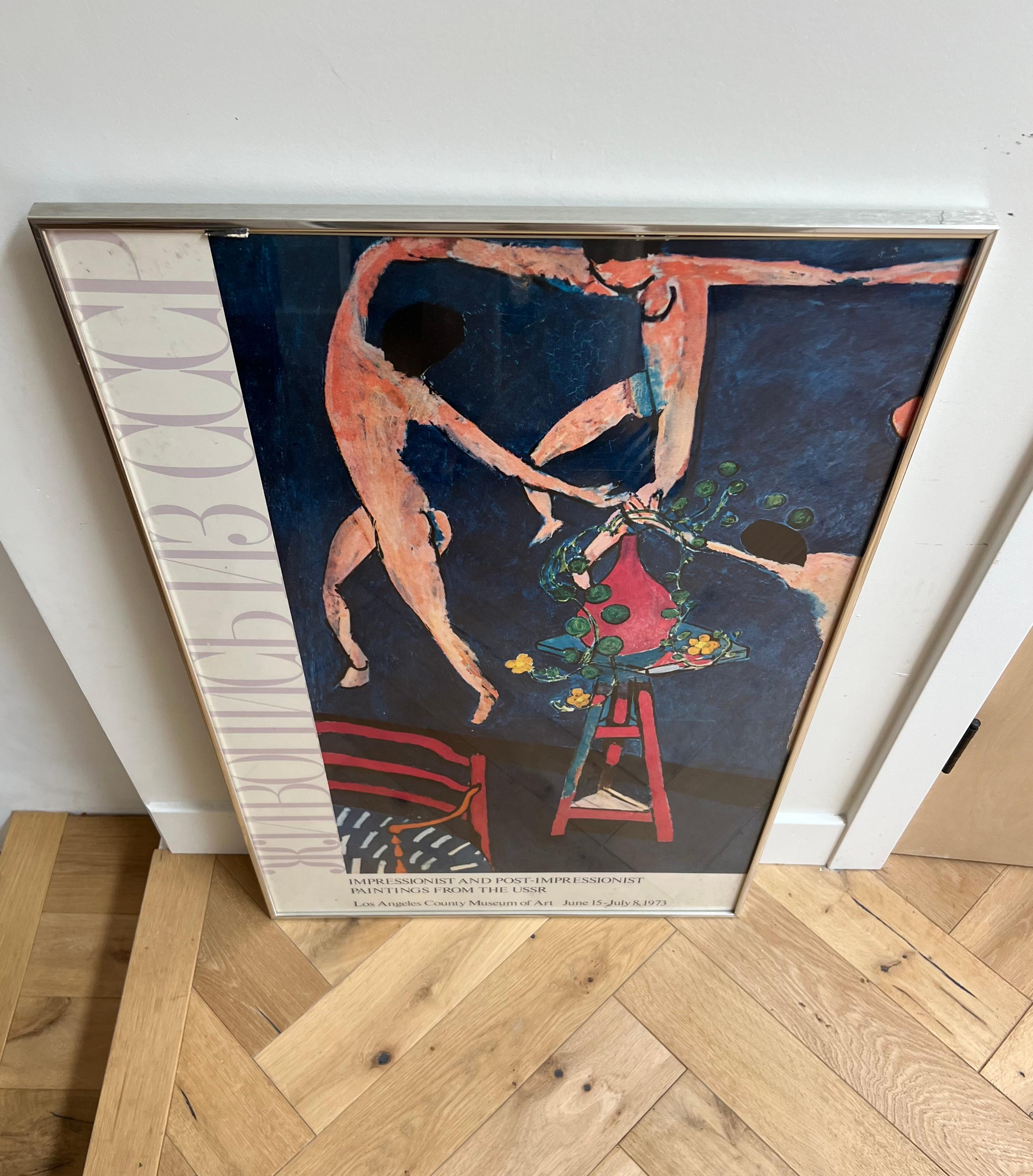 Vintage USSR Matisse exhibition poster, framed behind glass, 1973 3