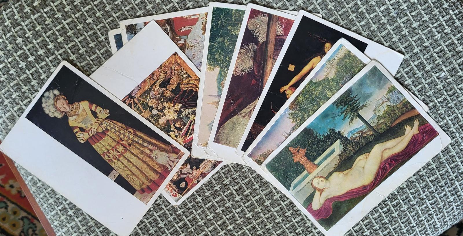Vintage USSR Postcards, 9 Unused Lucas Cranach Masterpieces 1J14 In Good Condition In Bordeaux, FR