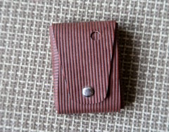 Vintage USSR Tourist Set: Folding Spoon and Fork in Brown Leather Case, 1J69