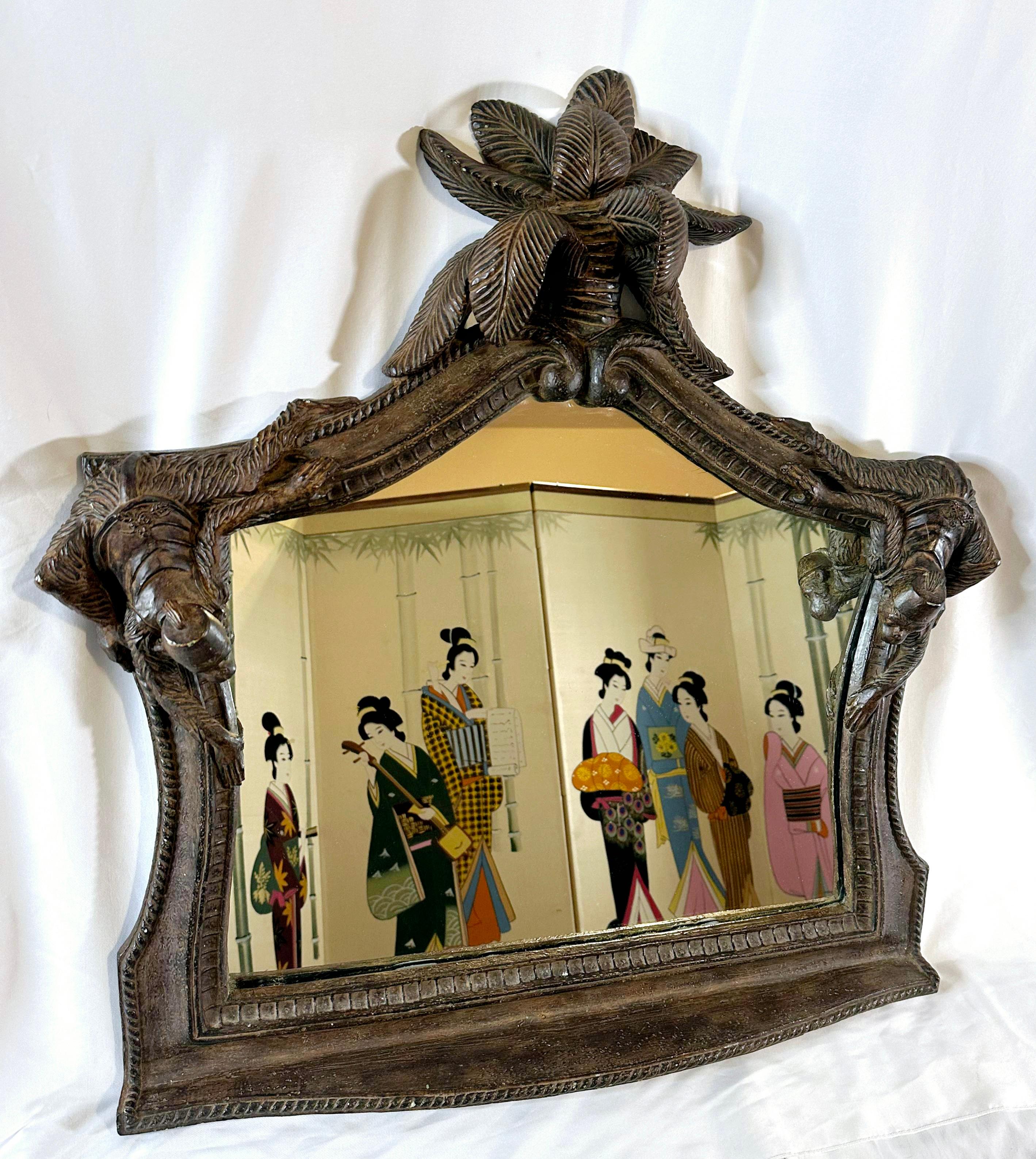 Vintage Uttermost Bellhop Monkey Mirror  In Good Condition For Sale In Waxahachie, TX