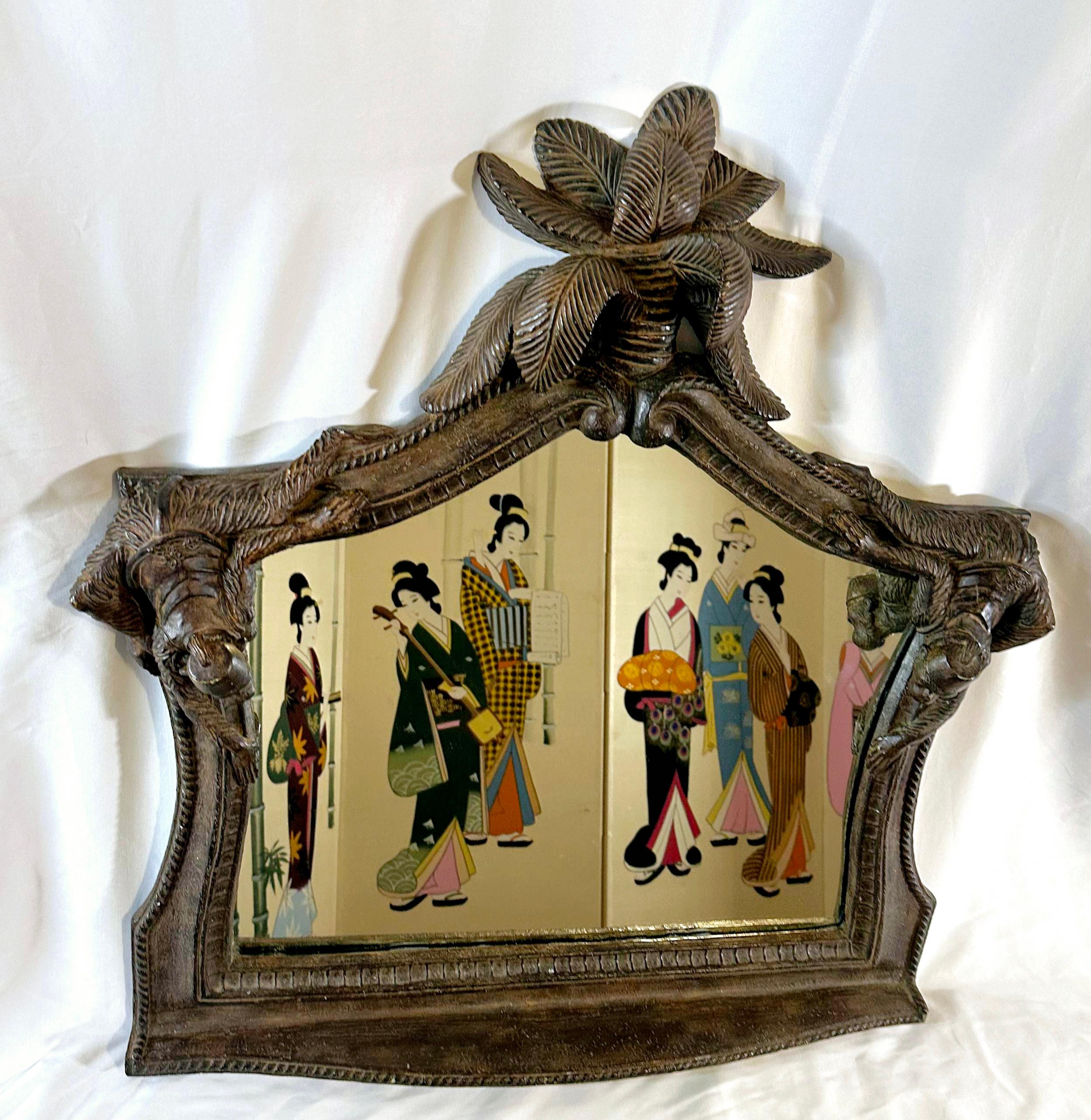 Composition Vintage Uttermost Bellhop Monkey Mirror  For Sale