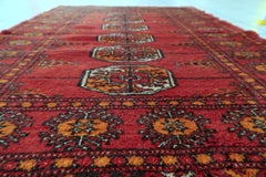 Vintage Uzbek Bukhara Wool Rug, Handmade, 1940s, 2.7 x 4 ft -1C1257