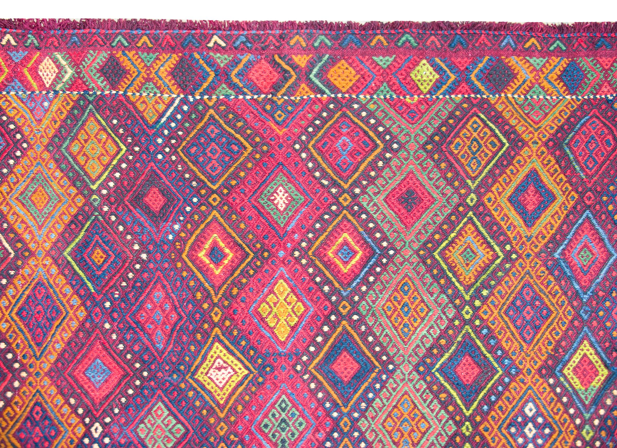 Vintage Uzbek Sumak Rug For Sale 3