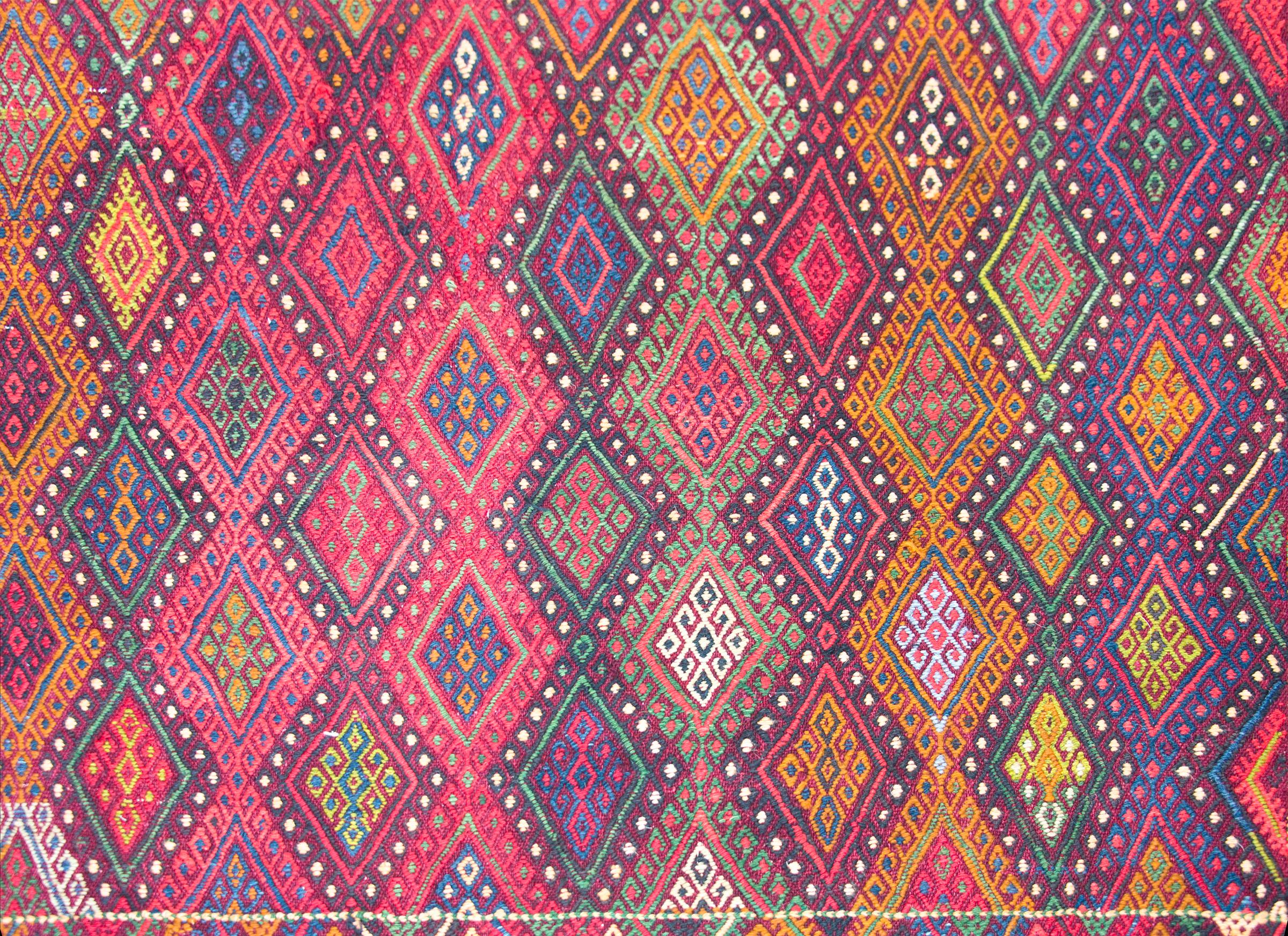 Vintage Uzbek Sumak Rug For Sale 1