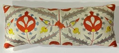 Vintage Uzbek Suzani Hand-Embroidered Pomegranate Pillow