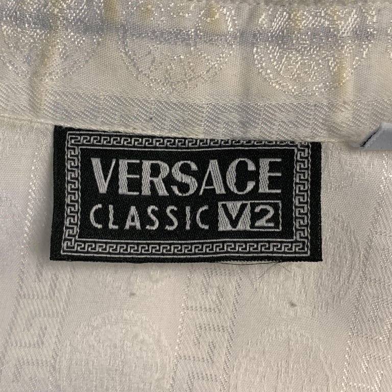 Vintage V2 by VERSACE Size M Cream Textured Cotton / Viscose Long ...