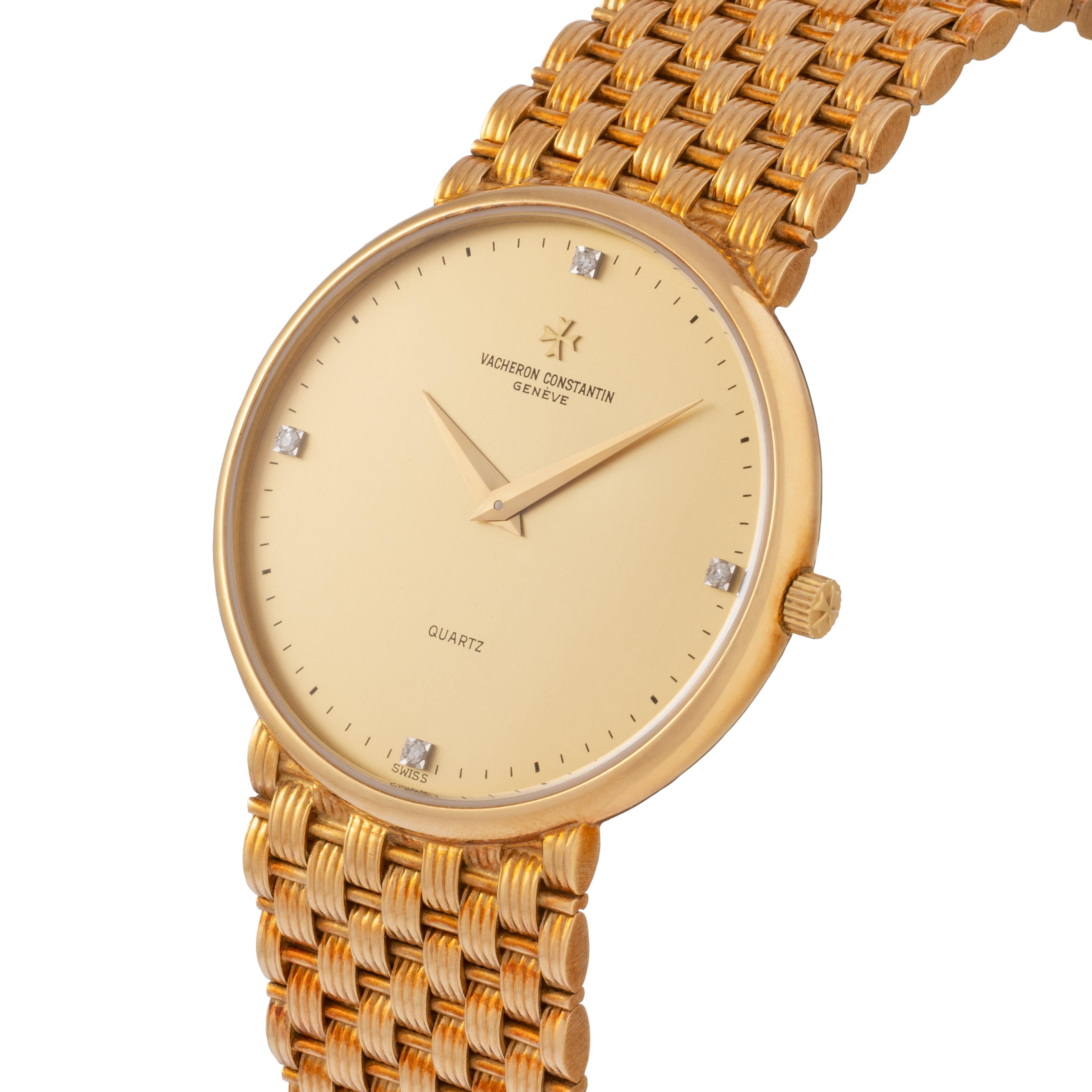 Vintage Vacheron Constantin 18 Karat Gelbgold 32mm Zifferblatt, Vintage im Zustand „Gut“ im Angebot in New York, NY