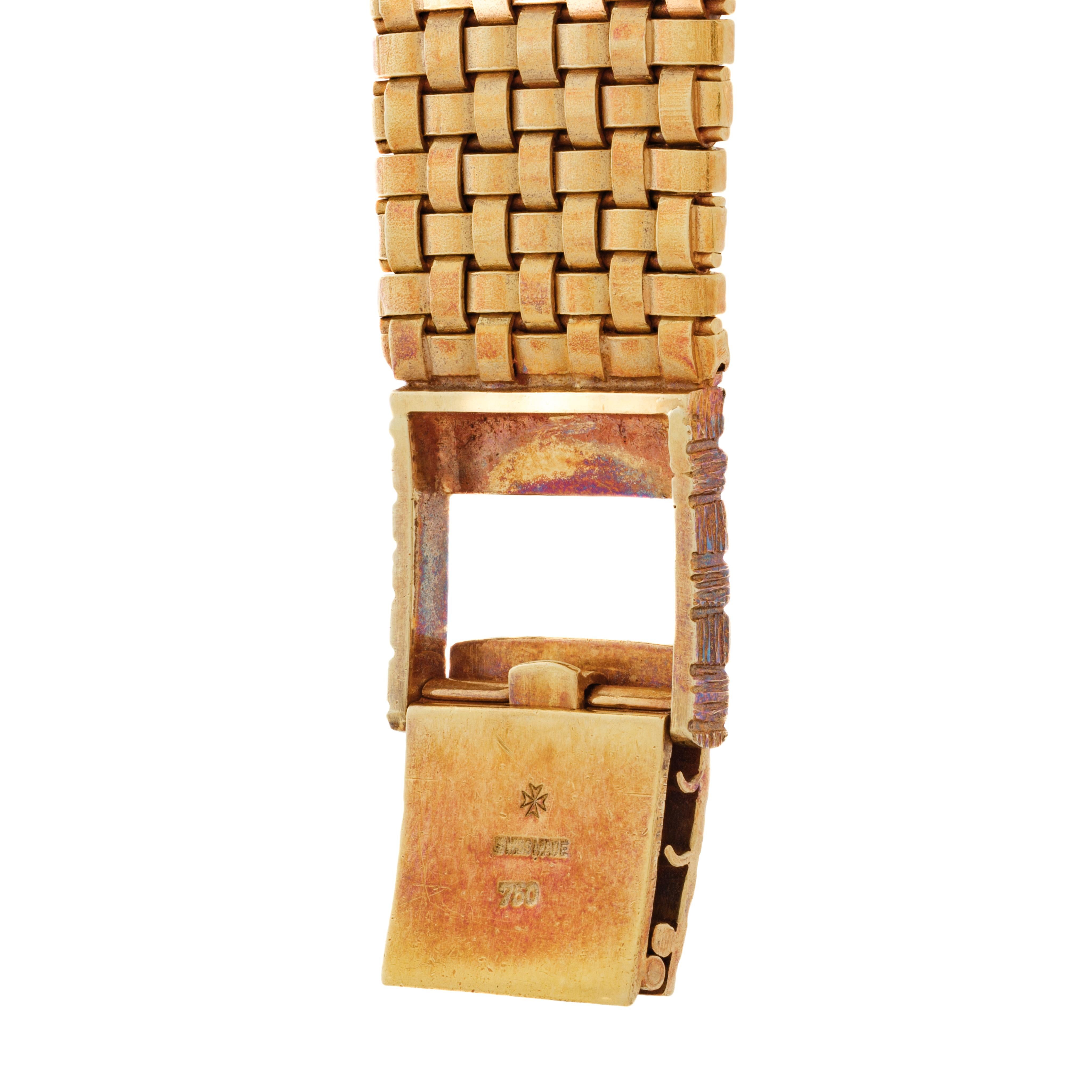 Vacheron Constantin d'epoca in oro giallo 18 carati Modello 33030 Mesh Doll Watch in vendita 3