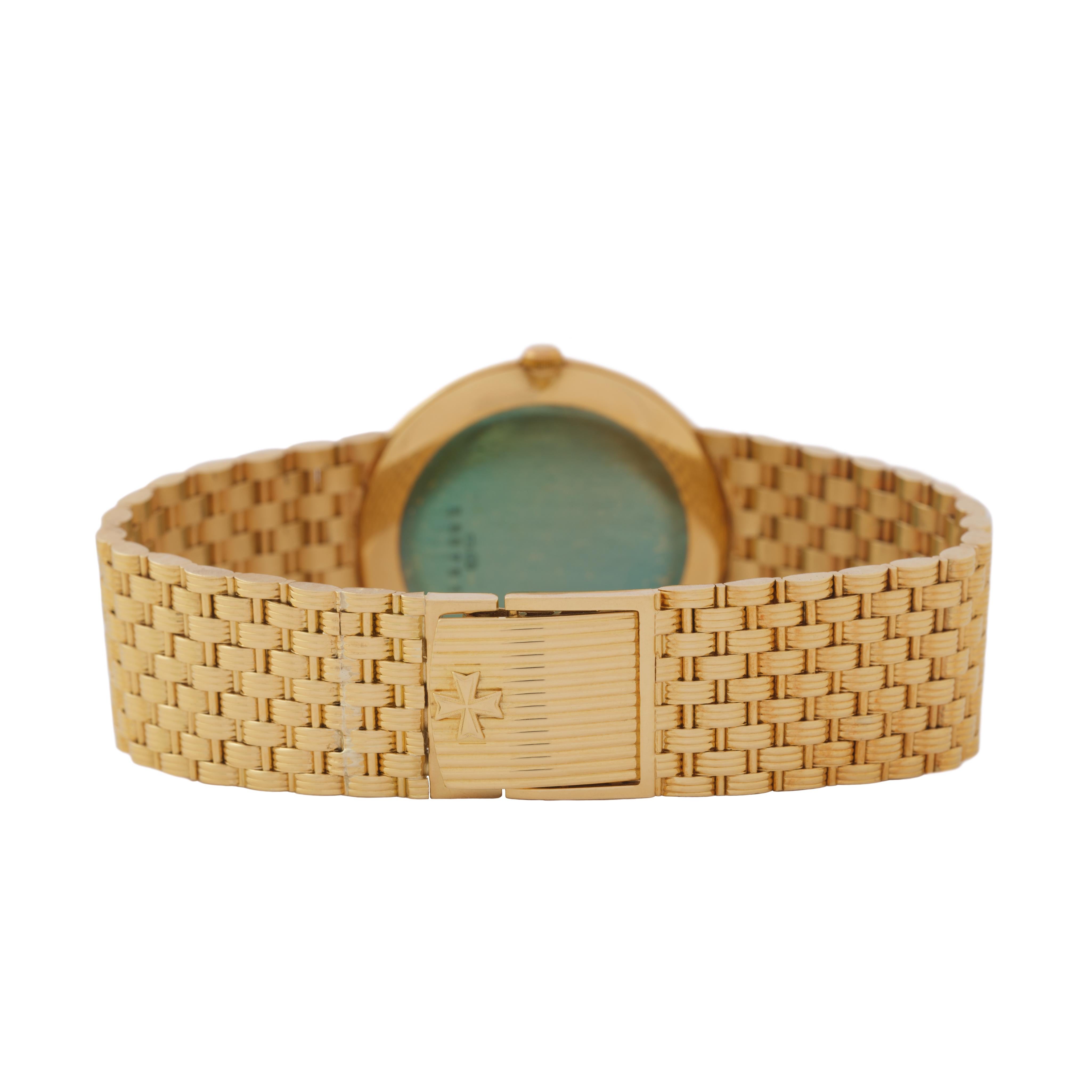 Women's or Men's Vintage Vacheron Constantin 18 Karat Yellow Gold Patrimony Squelette Watch For Sale