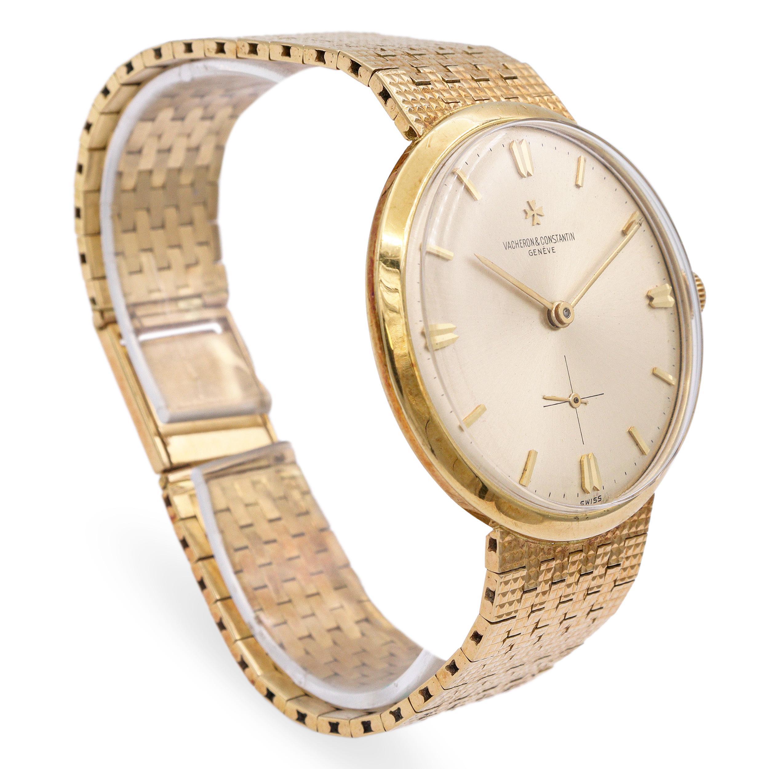 Vintage Vacheron Constantin Or Jaune 18k Montre pour homme à remontage manuel Bon état - En vente à New York, NY
