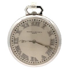 Art Deco Vacheron Constantin Geneve Platinum Pocket Watch With Old Cut Diamonds