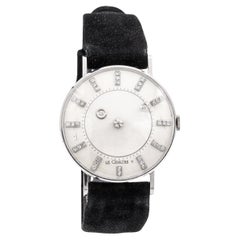 Vintage Vacheron Constantin LeCoultre Mystery Dial 14K White Gold Diamond Watch