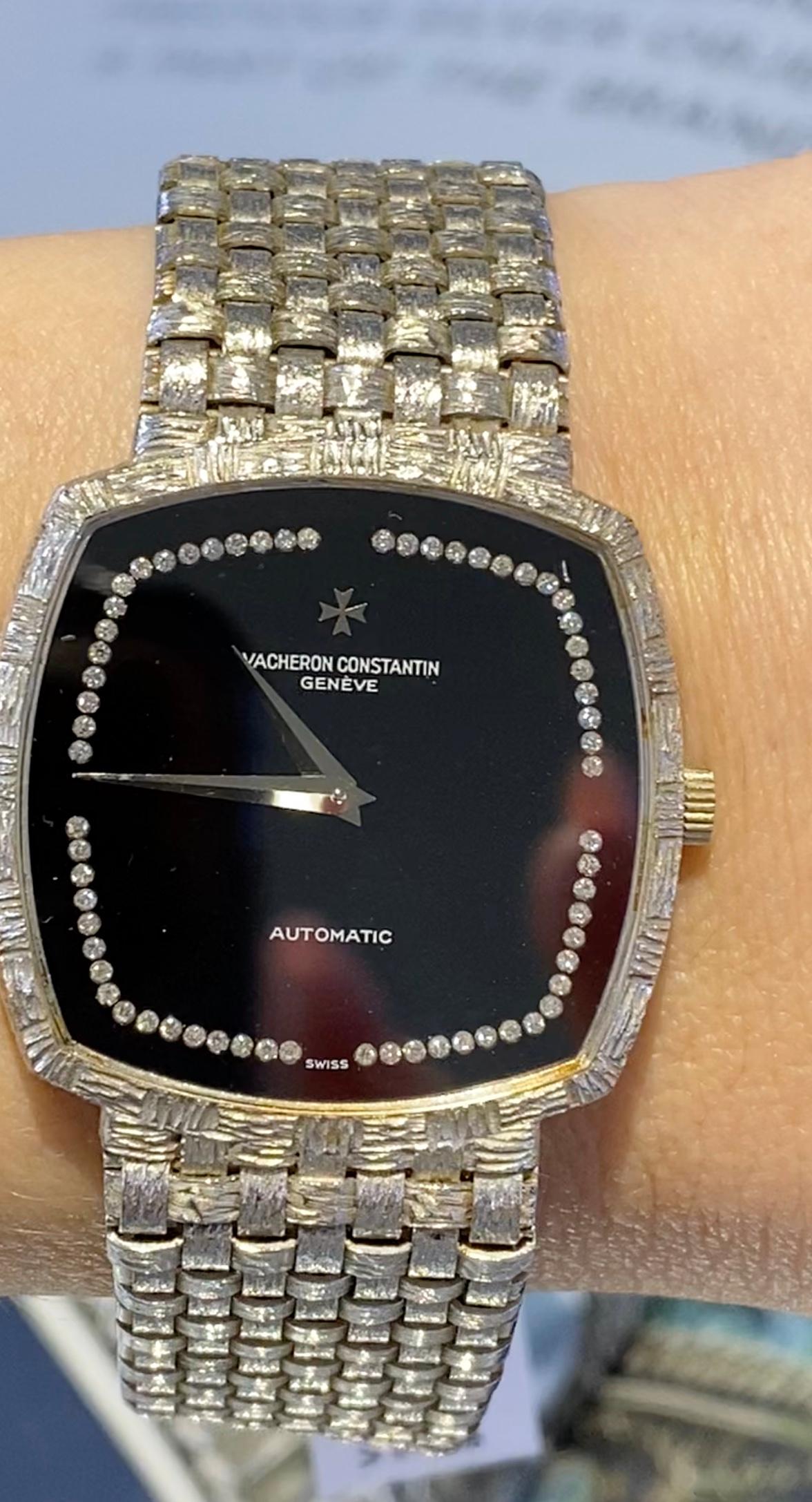 Vacheron Constantin d'epoca  Orologio Onyx Diamond Dial in oro 18 carati Ref. 7391 0 in vendita 3