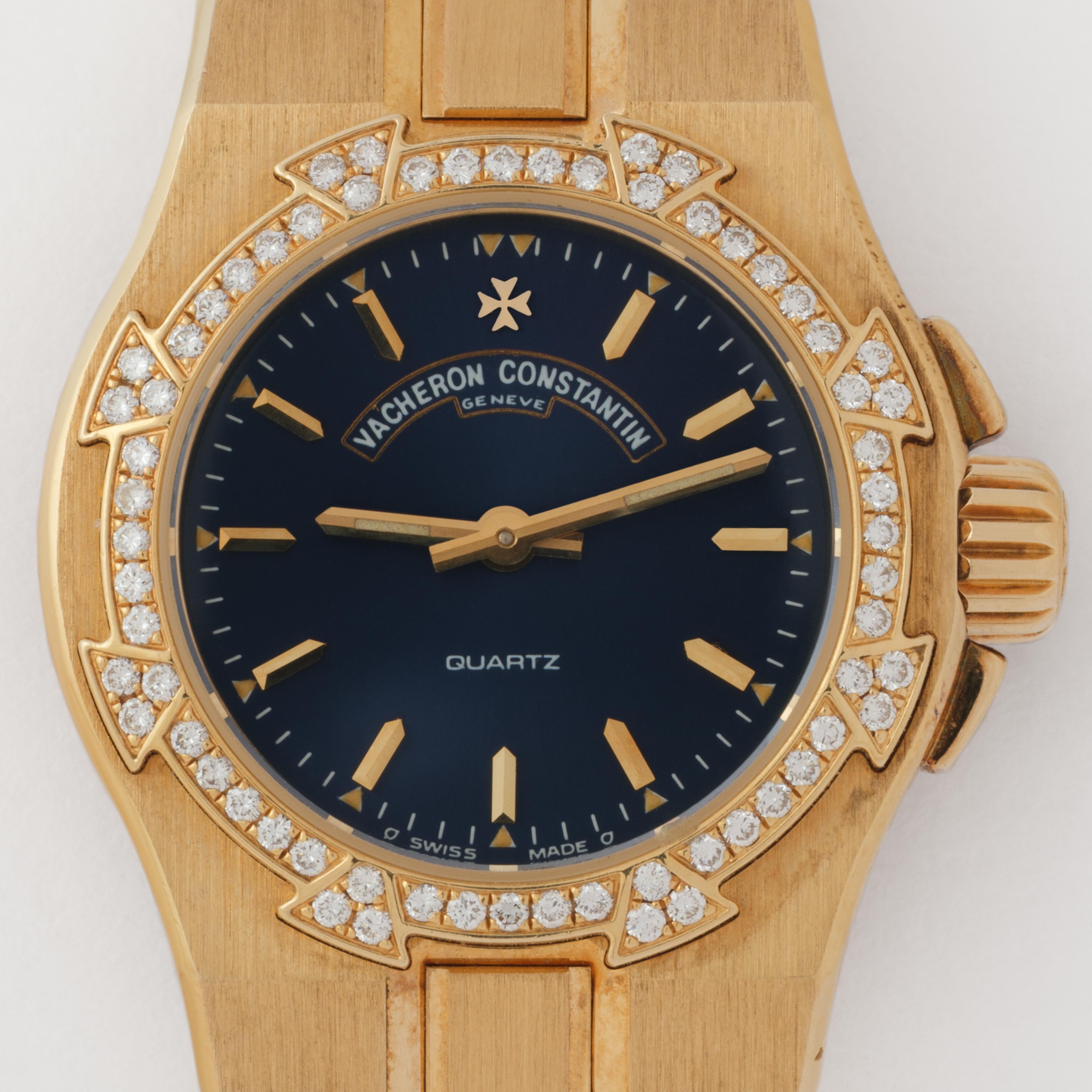 Taglio brillante Vacheron Constantin Overseas d'epoca in oro giallo 18 carati in vendita