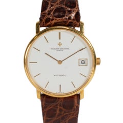 Vintage Vacheron Constantin Patrimony 35MM 44001 Date Sigma White 18K Gold Watch