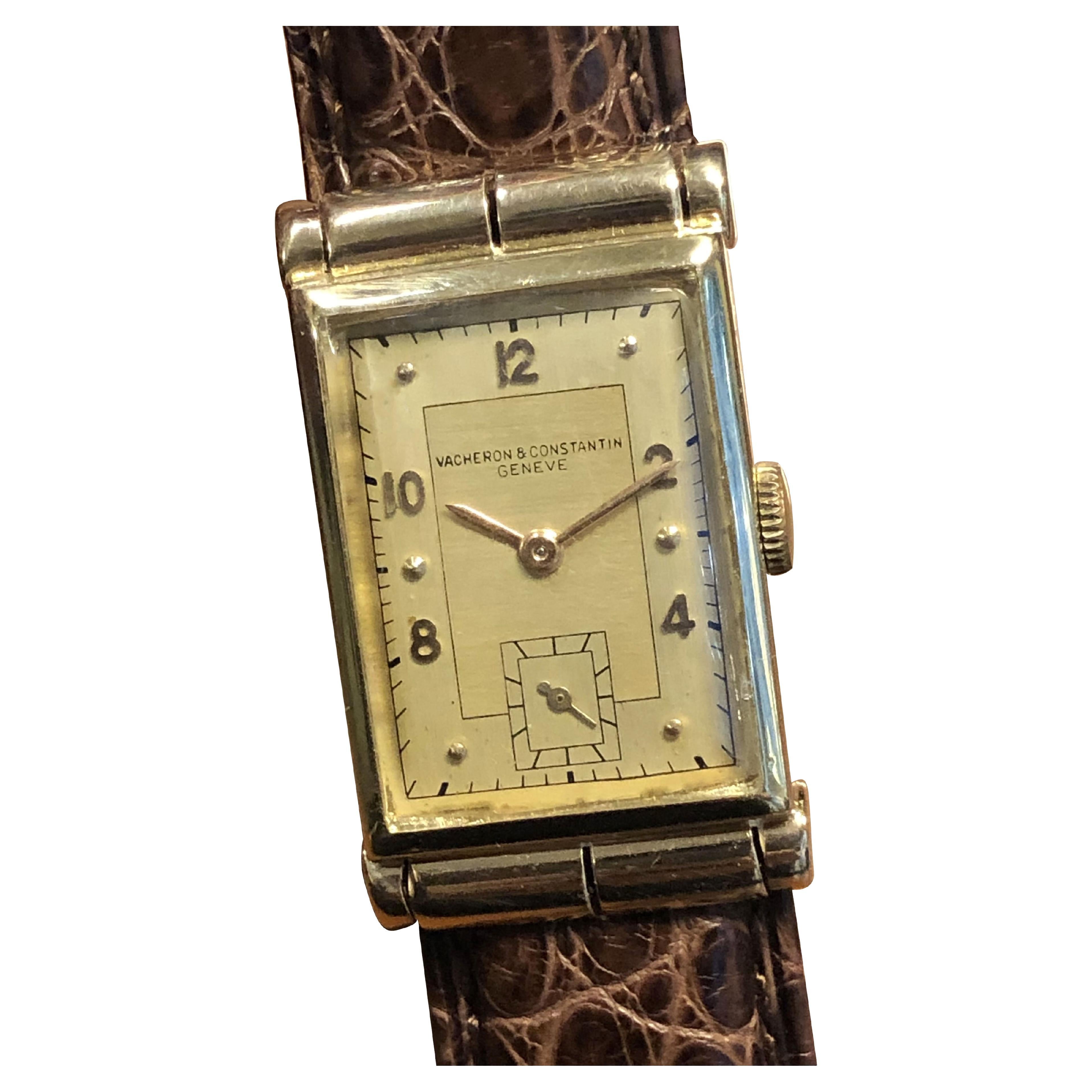 Vintage Vacheron & Constantin Yellow Gold Covered Lug Wrist Watch
