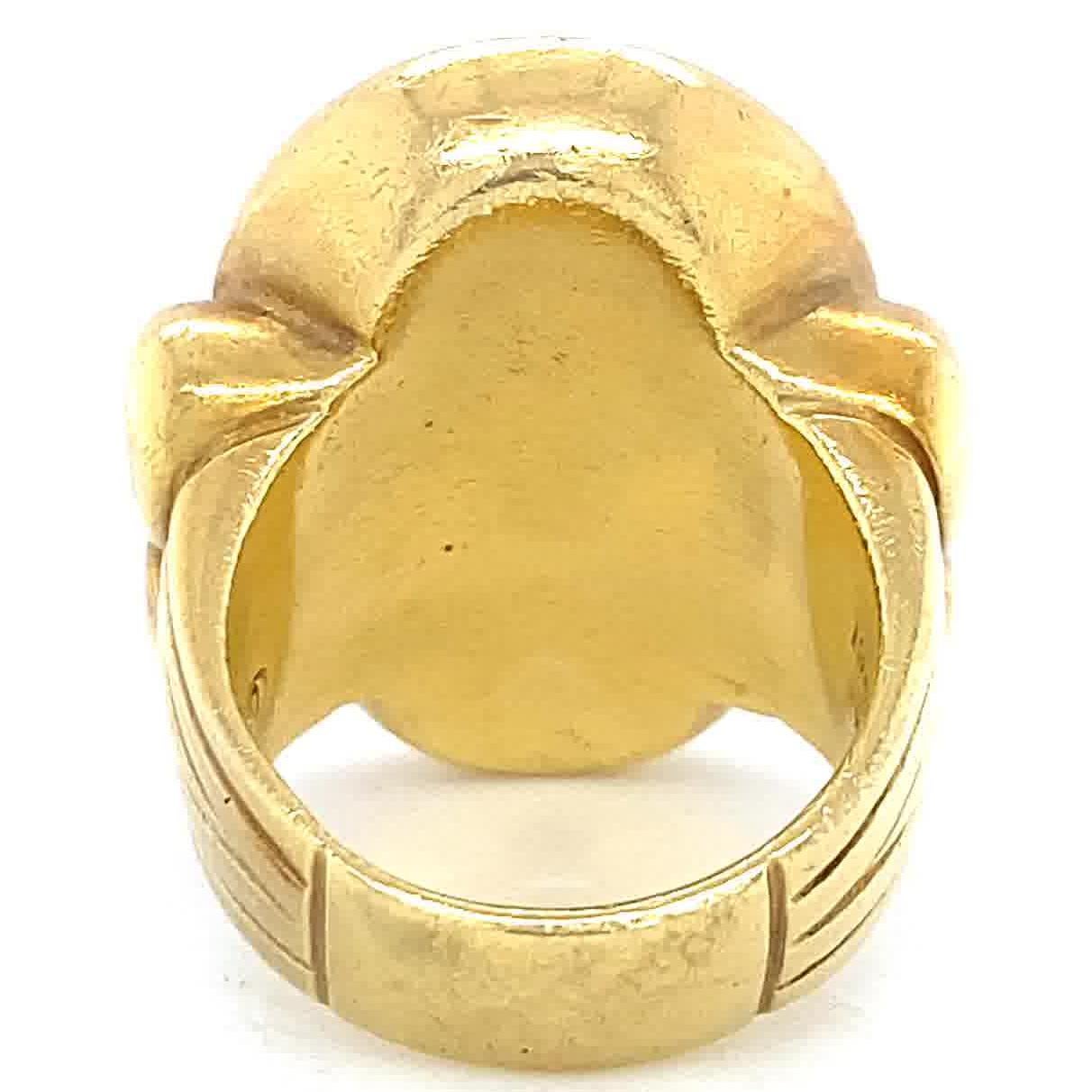 Vintage Vahe Natchayan Karneol Intaglio 18 Karat Gold Ring 1