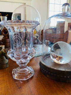 Vintage Val Saint Lambert Crystal Vase with Scalloped Rim