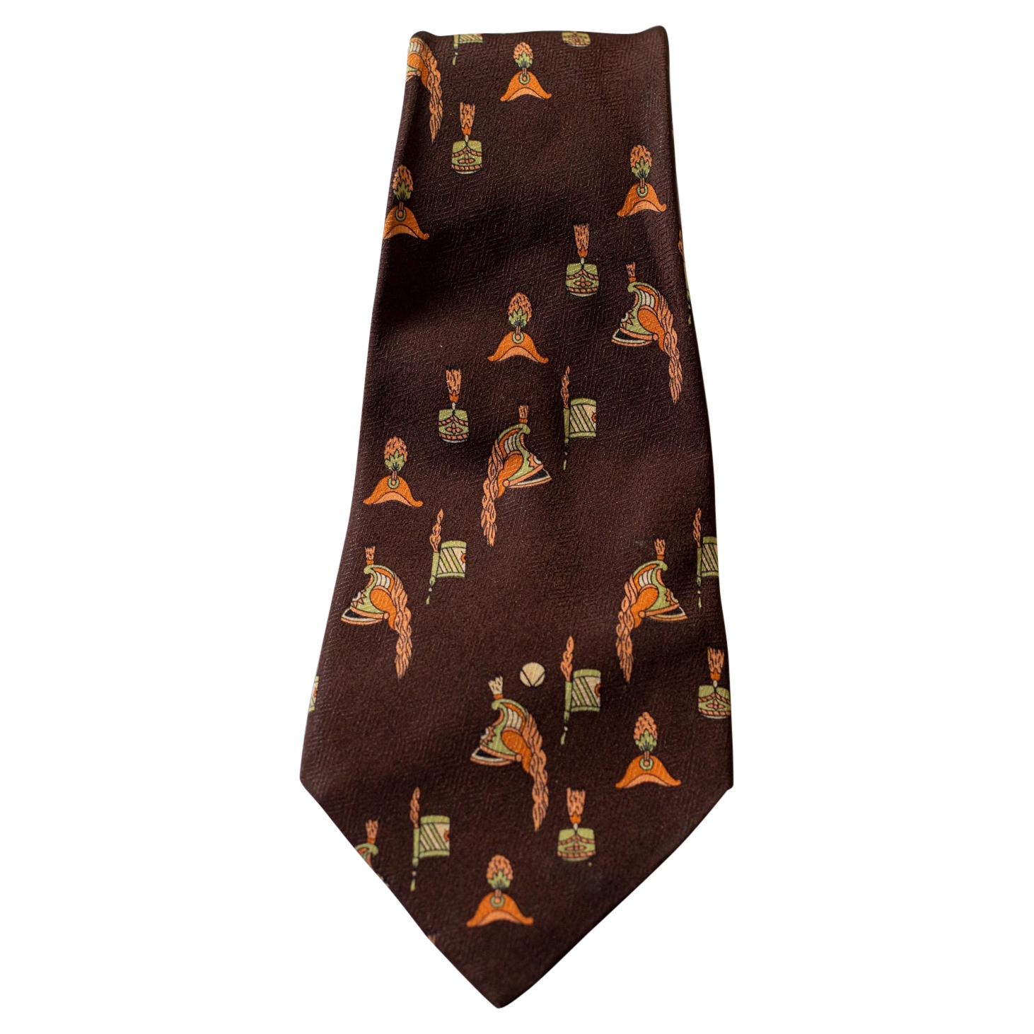 Vintage Valentino 100% silk brown tie  For Sale